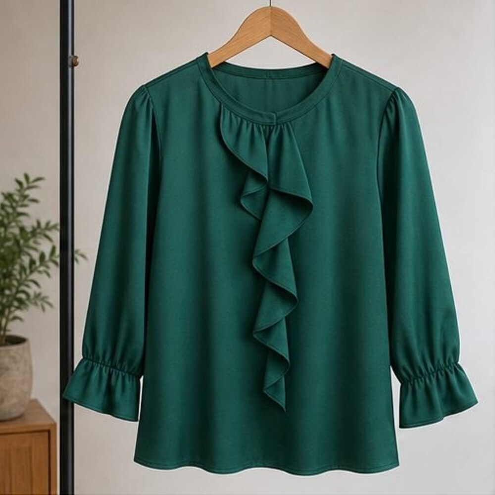 Emerald Wrap Blouse